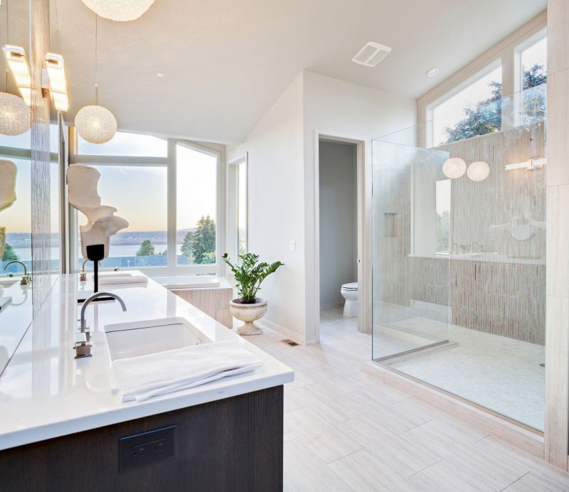 Modern bathroom renovation with walk-in shower